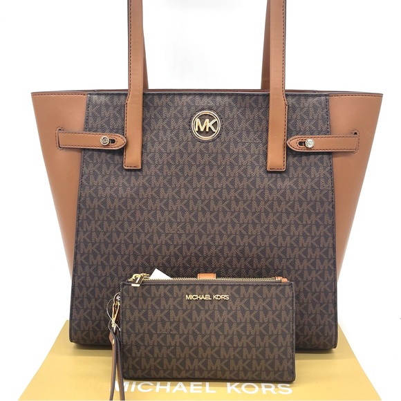 Michael Kors Carmen Large Tote Bag & Double Zip Wallet - Picture 2 of 13